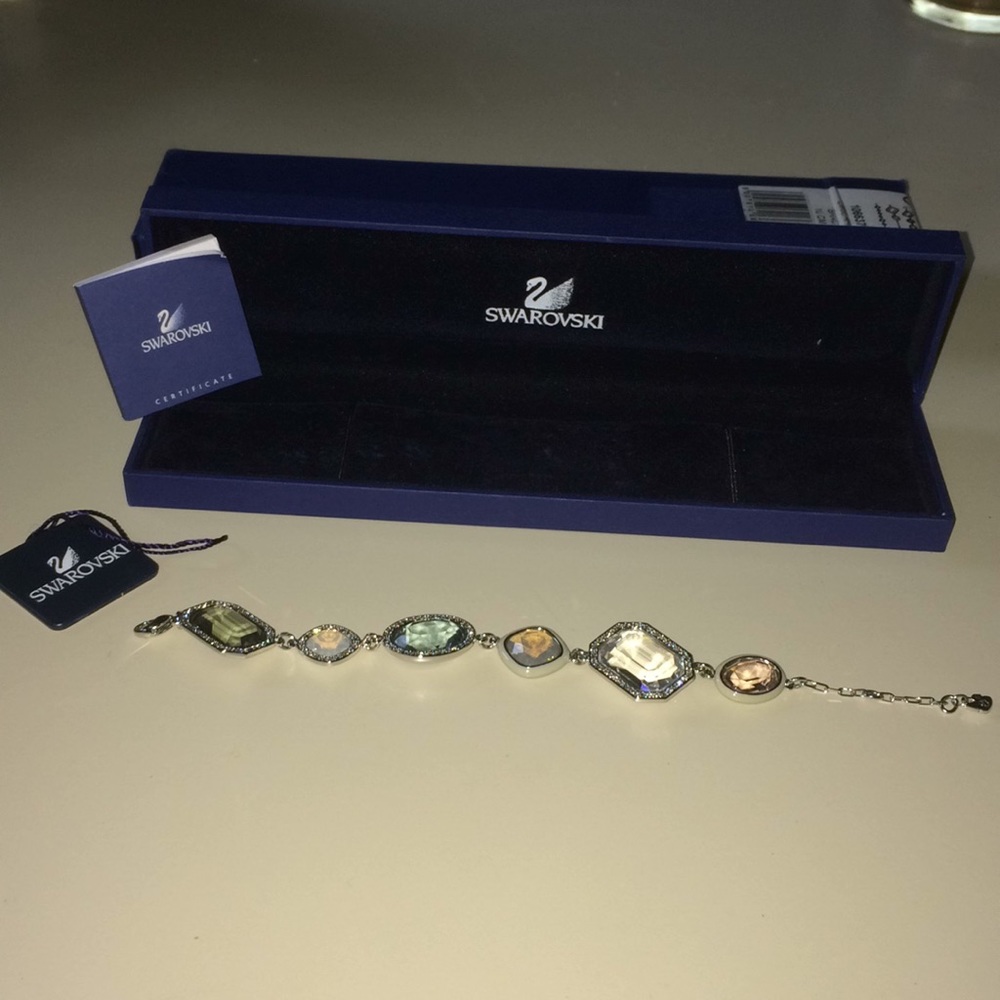 Swarovski meteorite rhodium plated bracelet new in box multicolored - Picture 2 of 8